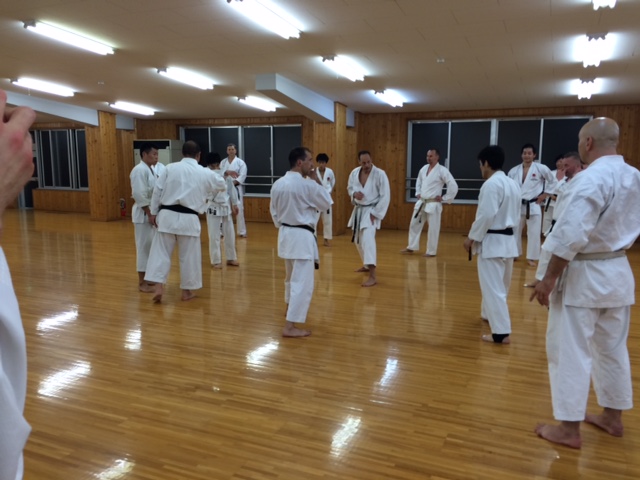 Kumite-Training im Honbu Dojo bei Shiina-Sensei, 7. Dan